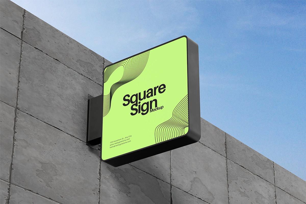 Square Billboard Mockup, an Advertising Mockup by xavier_studio (Photo 2 of 5)