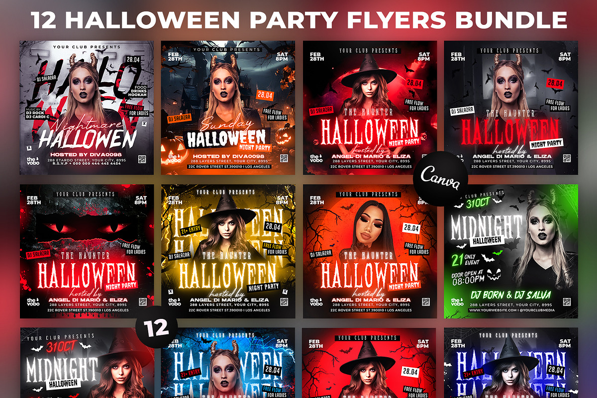 12 Halloween Party Flyers Bundle, a Flyer Template by FLYERHIVE (Photo 3 of 3)