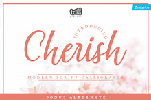 Cherish Modern Script Font Set