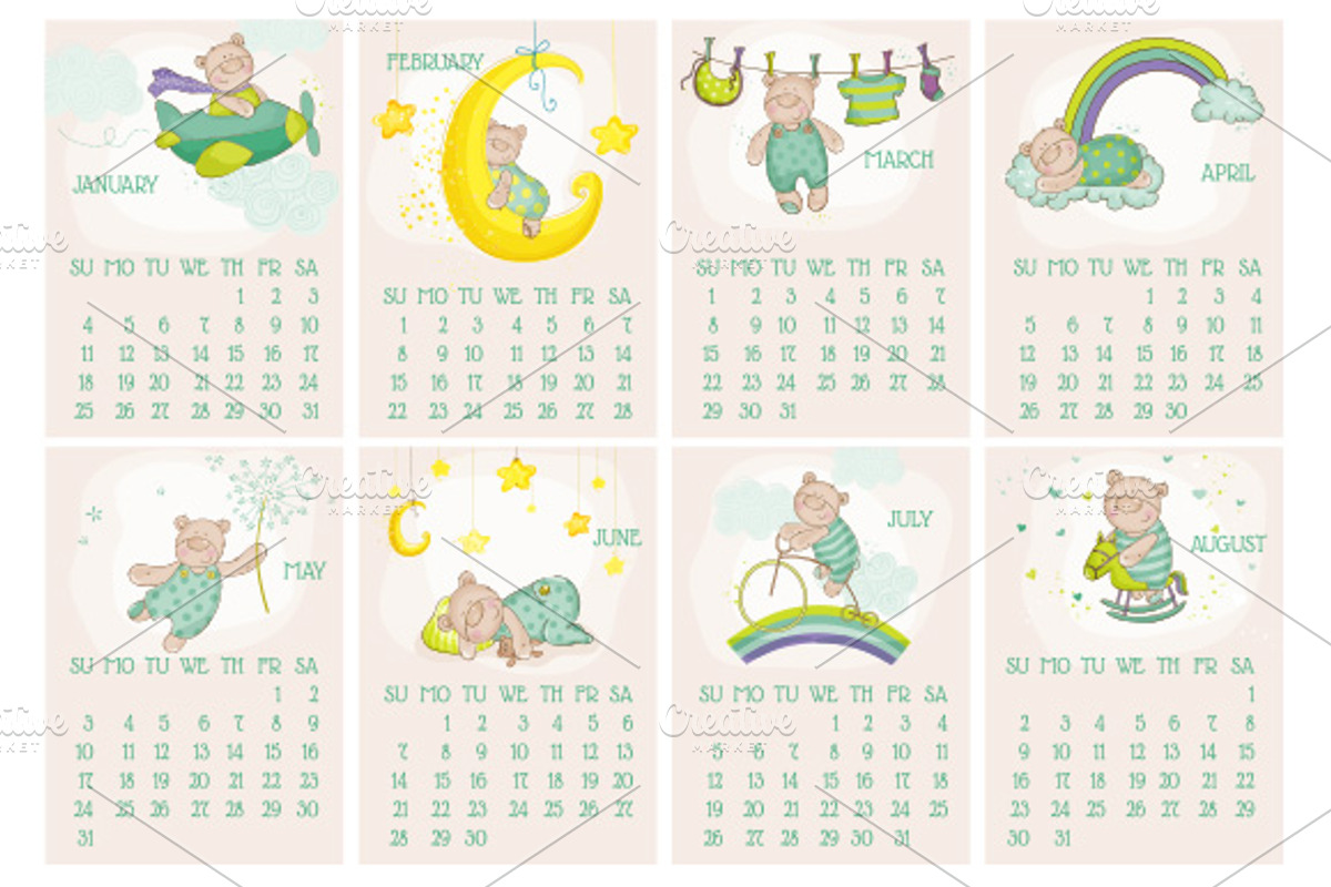 Baby Bear Calendar 2015, an Illustration by Anna Studio (Photo 2 of 2)