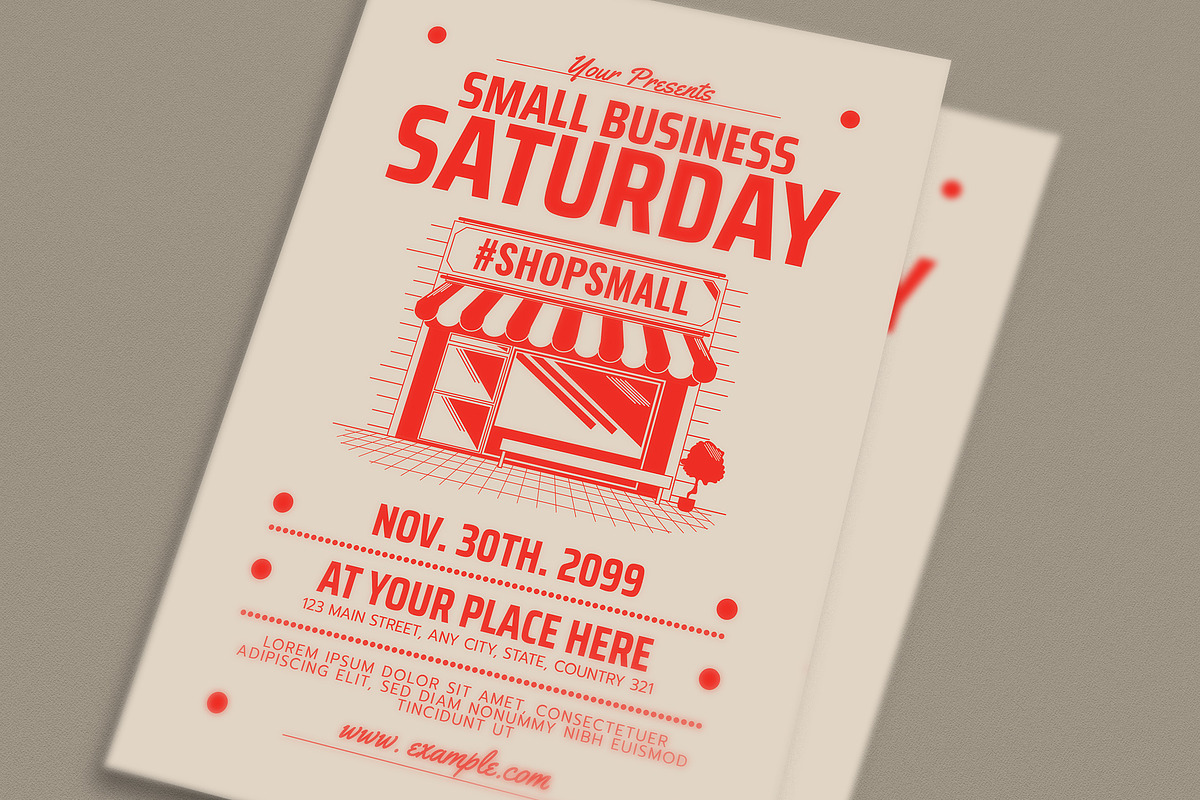 Retro Small Business Saturday Flyer, a Flyer Template by Guuver (Photo 2 of 3)