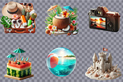 Summer Vacation Sublimation Clipart, an Illustration by SVGArt (Thumbnail 3 of 8)
