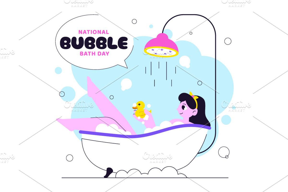 10 National Bubble Bath Day, a Person Illustration by denayunebgt (Photo 4 of 4)