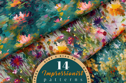 Impressionist Patterns - BUNDLE, a Pattern Graphic by Ninterints
