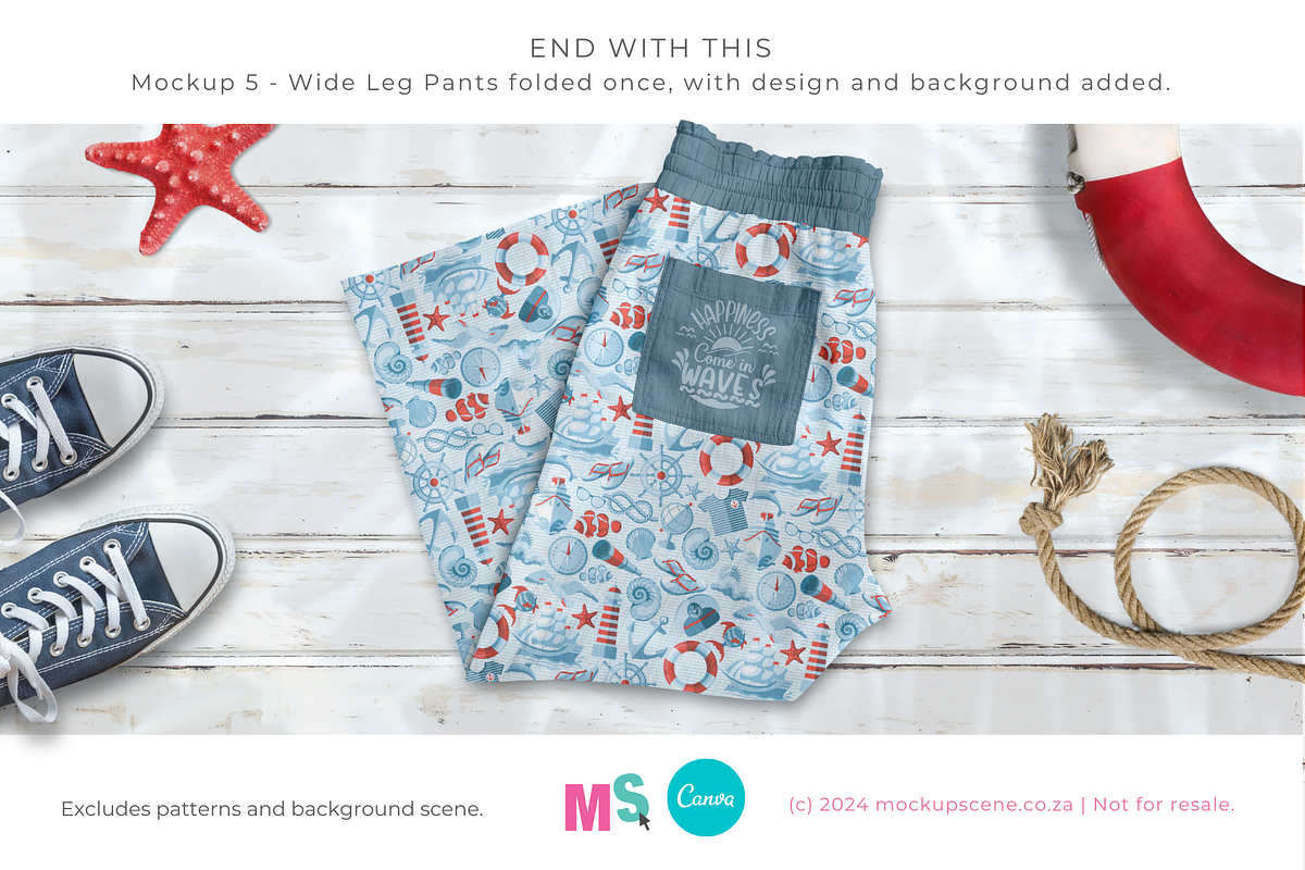Wide Leg Cotton Pants Canva Mockup, a Bottom Mockup by Mockup Scene (Photo 12 of 16)