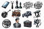 Classic Black Father's Day Clipart, an Illustration by Dream Creation (Thumbnail 3 of 4)
