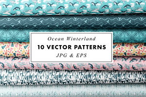 Ocean Winterland 10 Vector Patterns