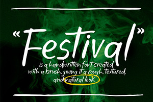 Festival - Handwriting Brush Font, a Handwritten Font by HRDR