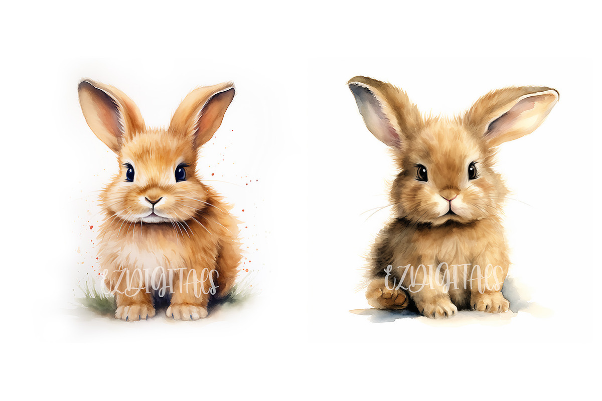 Watercolour Bunny Printables, an Object Graphic by EzDigitals (Photo 5 of 6)