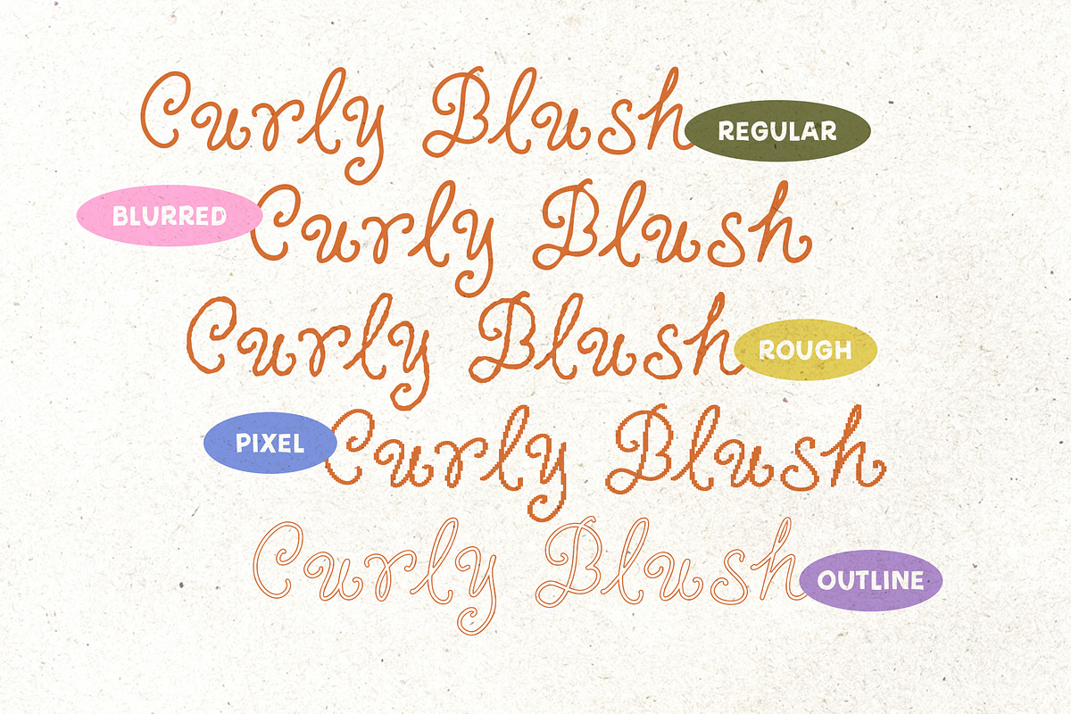 Curly Blush Cute Curly Script, a Handwritten Font by Littlehand (Photo 3 of 9)