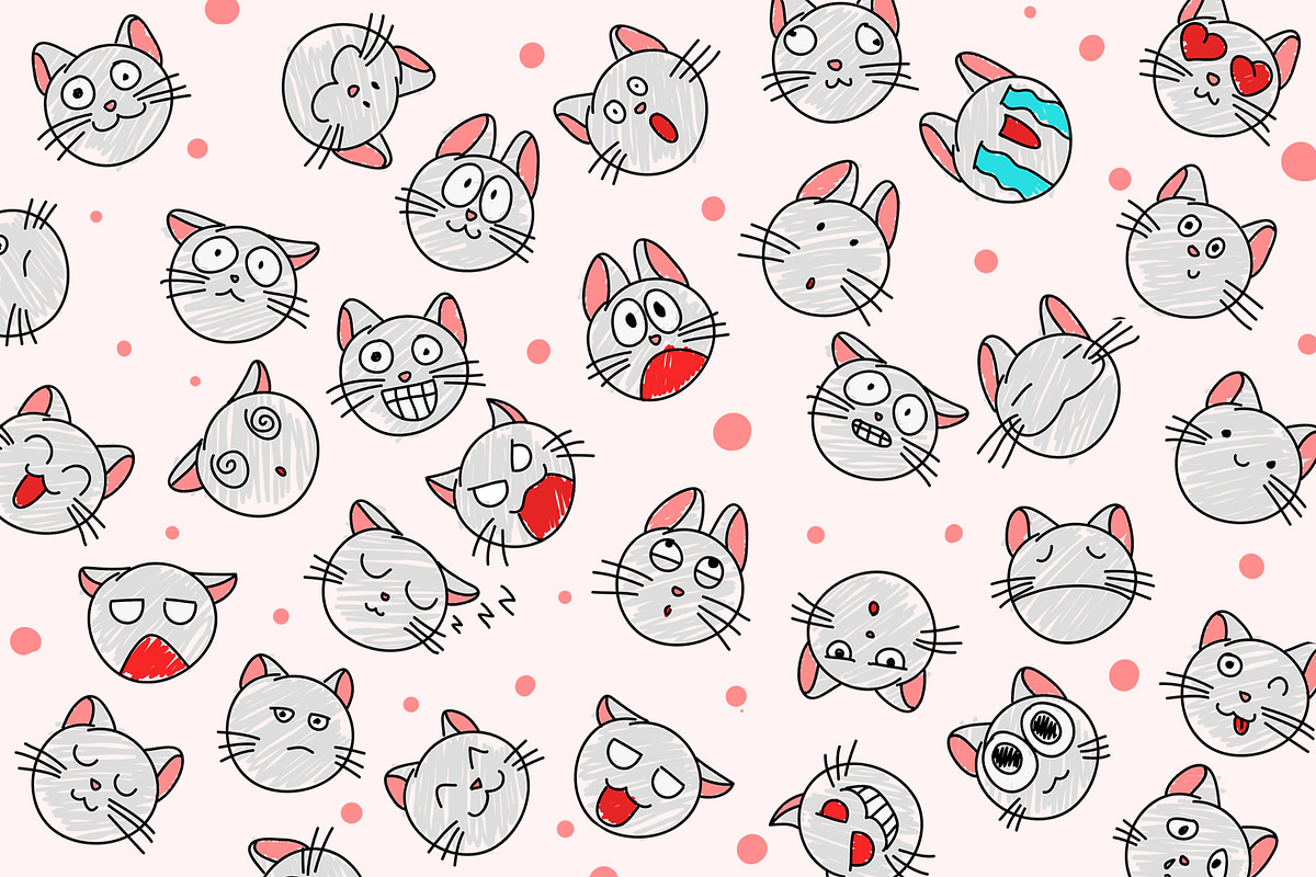 BIG set of cartoon cats and smiles, an Icon by JUBO (Photo 1 of 6)