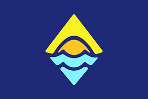 wave water sea sunset colorful logo, a Branding & Logo Template by devastd
