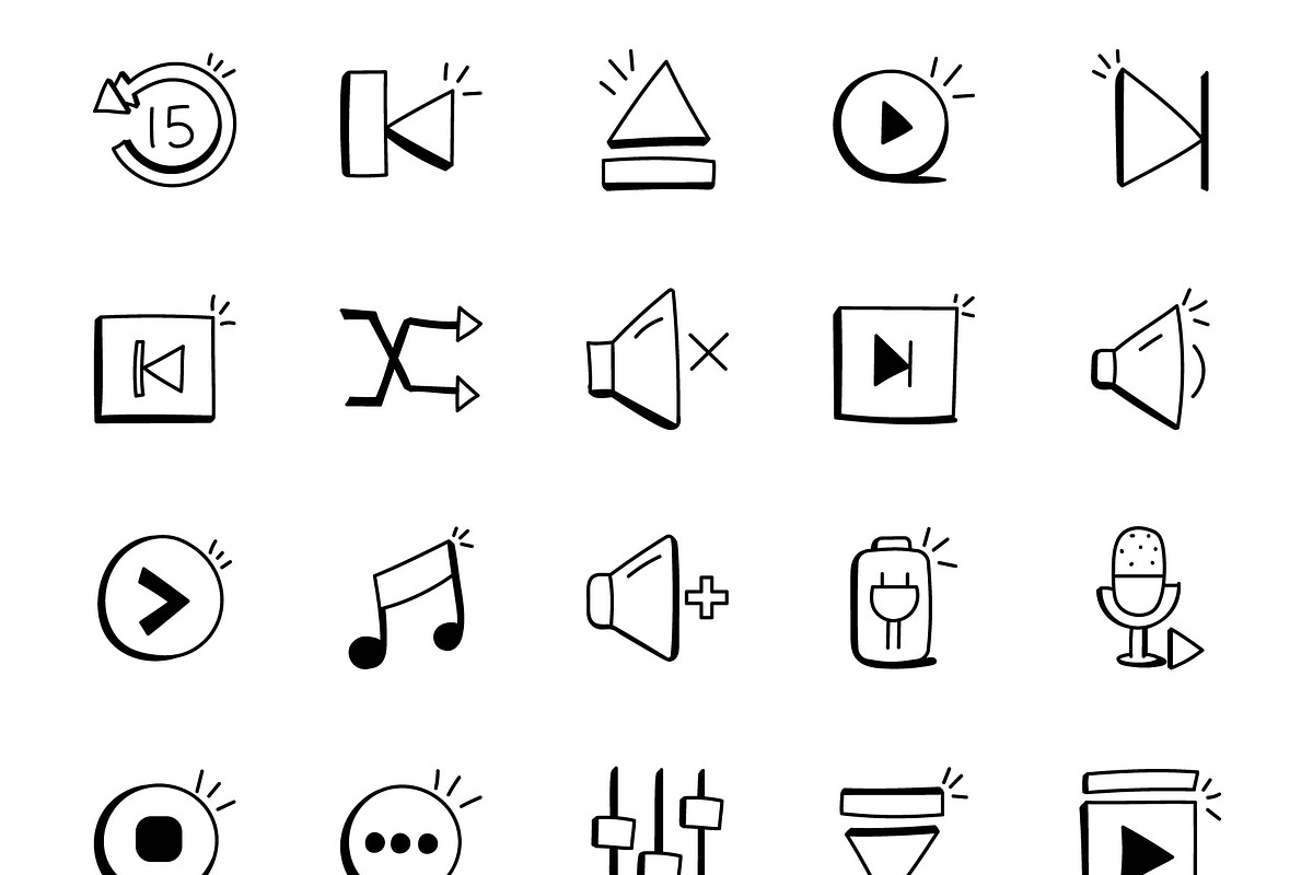 Media Controls Icons, an Outline Icon by Brickclay (Photo 10 of 11)