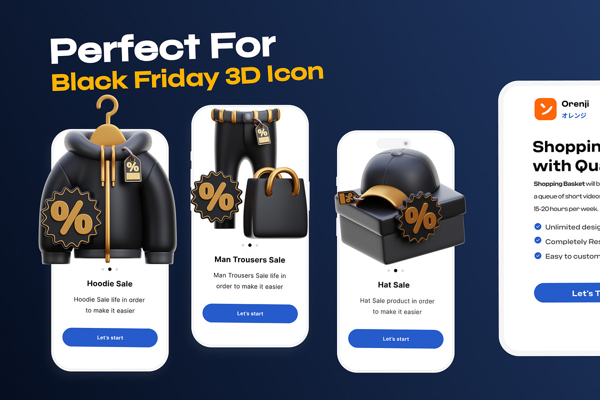Black Friday 3D Icon pack, an Environmental 3D Model by orenjidesign (Photo 5 of 8)