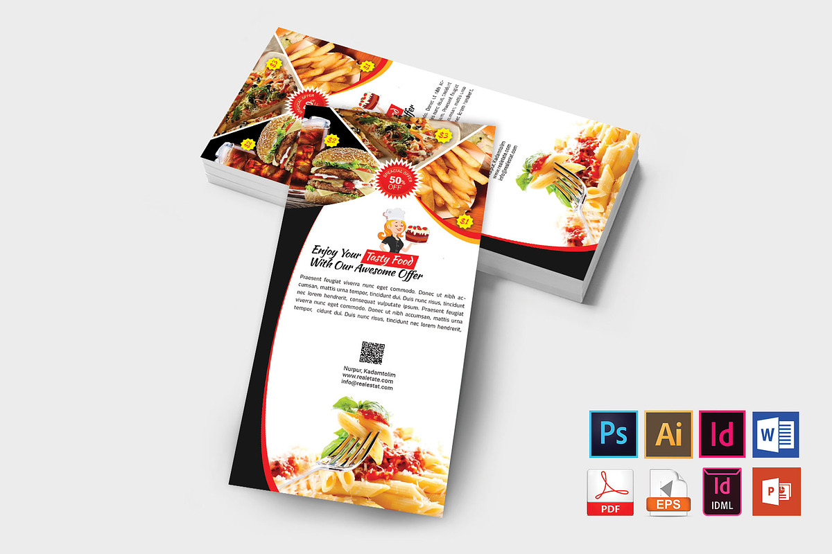 Rack Card | Restaurant DL Flyer V-01, a Flyer Template by Imagine ...