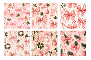 Coquette Pink Christmas Bow Seamless, a Pattern Graphic by Design Market (Thumbnail 3 of 4)
