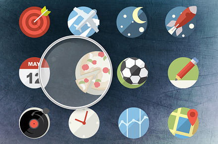 24 + 12 Rounded Flat Icons Pack
