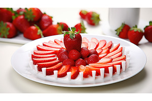 vibrant slice strawberry fruit ai, a Food & Drink Photo by pikepicture