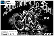 Motorcycle Skull T-Shirt Design, an Illustration by XXX (Thumbnail 1 of 2)
