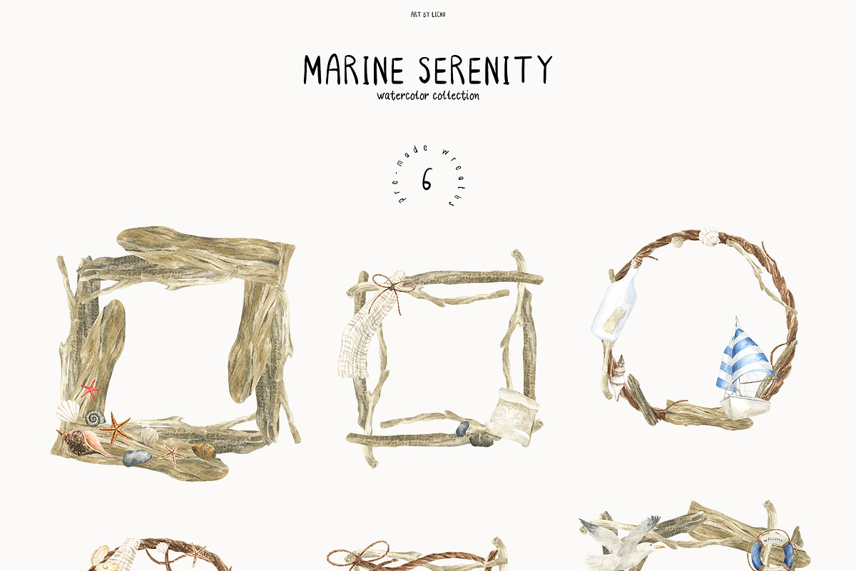 MARINE SERENITY watercolor + fonts, an Education Illustration by LiChu Art (Photo 9 of 11)