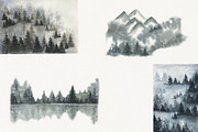 Mountains and forest clipart, an Object Illustration by ViolettaKh (Thumbnail 9 of 10)