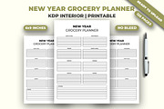 New Year Grocery Planner KDP Interio, a Print Template by M9 Design (Thumbnail 1 of 3)
