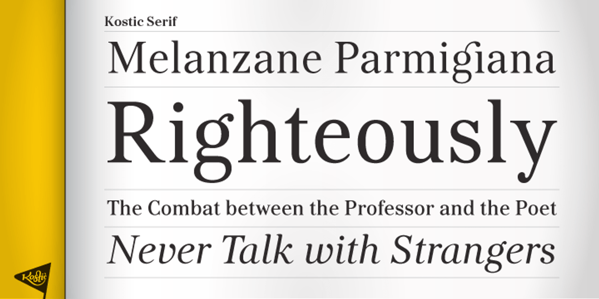 Kostic Serif, a Serif Font by Kostic Type Foundry (Photo 4 of 9)