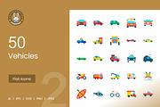 Vehicles Flat Icons, an Icon by IconBunny (Thumbnail 1 of 2)