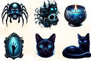 Creepy Black and Blue Halloween Pump, an Illustration by SVGArt (Thumbnail 4 of 8)