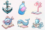 Undersea Reading Clipart, an Illustration by CreationArt (Thumbnail 9 of 9)