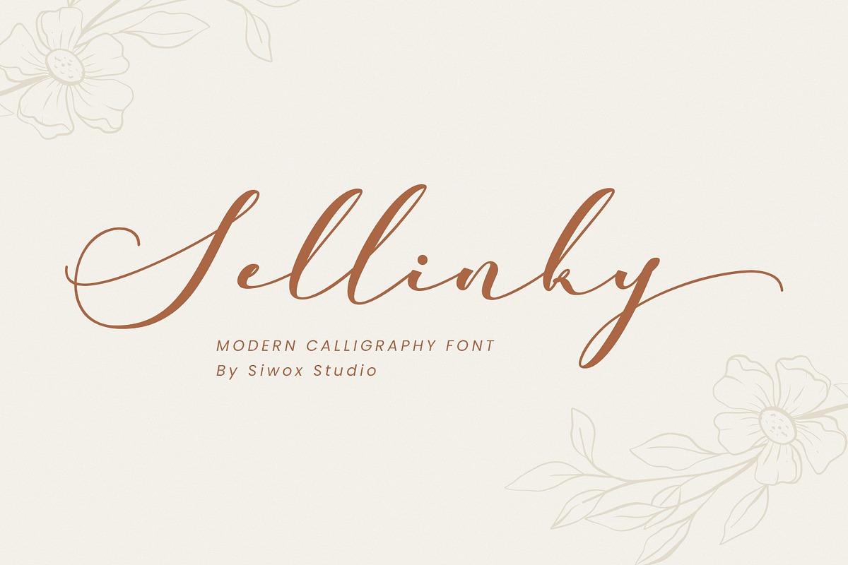 Sellinky - modern calligraphy script, a Script Font by Siwox Studios (Photo 1 of 8)