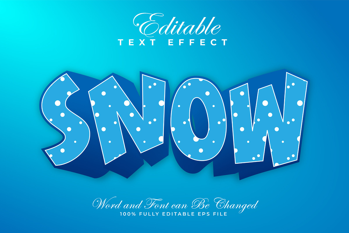 Snow 3D Text Effect | EPS Vector, a Layer Style Add-On by padilah_a