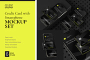 Bank Card with iPhone Mockup Set, an iPhone Mockup by mockupatelier (Thumbnail 1 of 9)
