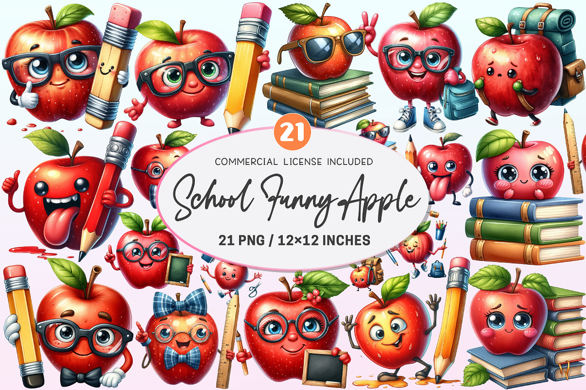 Back to School Funny Apple, a Graphic by CitraGraphics (Photo 1 of 4)