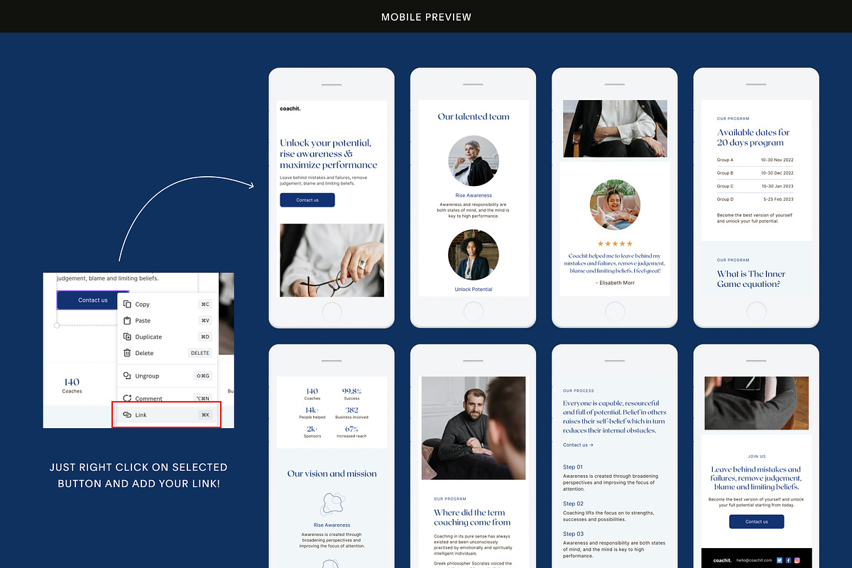 Blue Business Website Template, a Landing Page Template by Studio K (Photo 2 of 6)