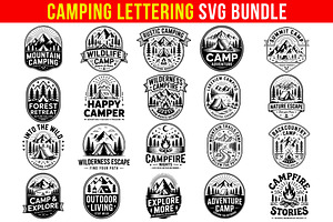 20 Camping Lettering SVG Bundle, an Object Graphic by himelgfx