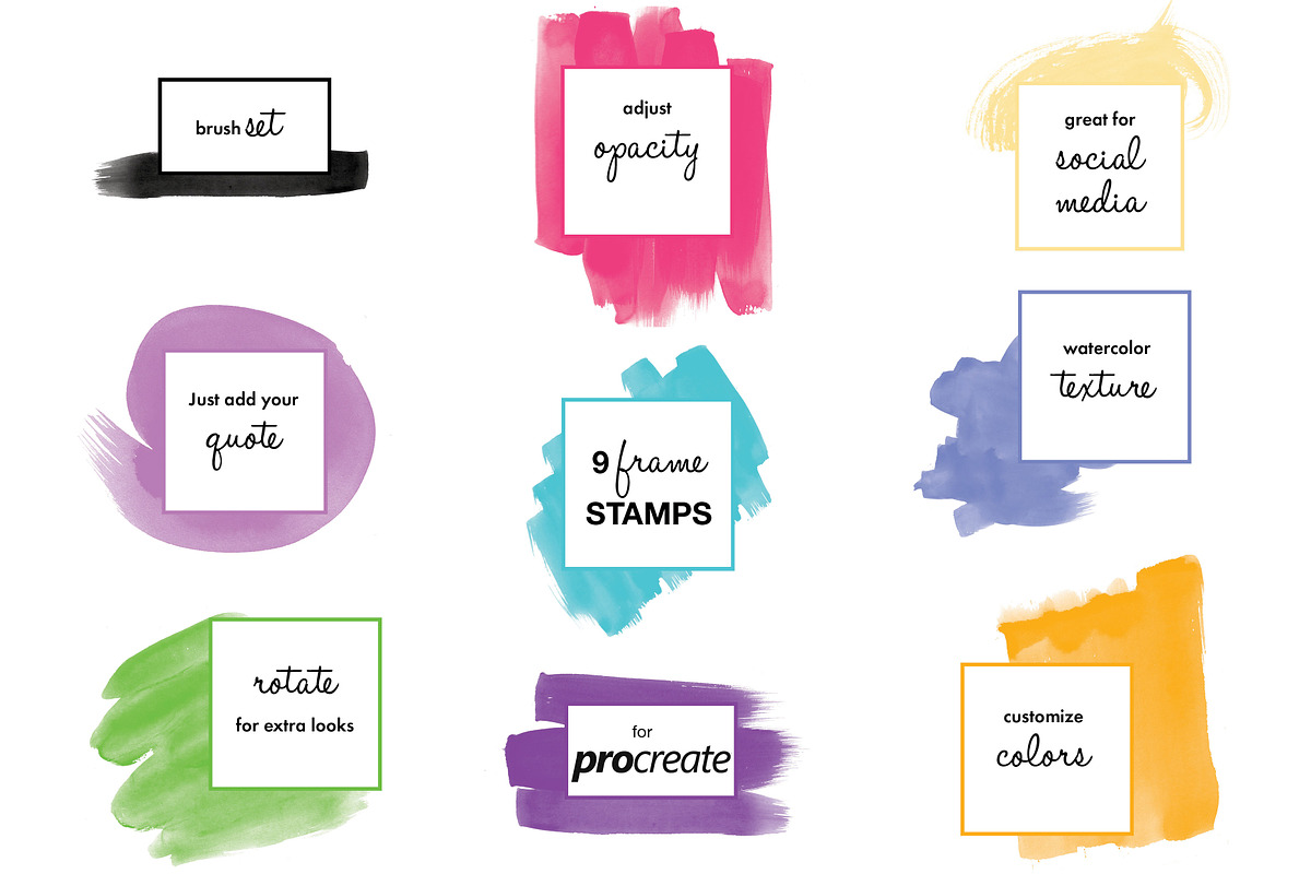 Frame Brush Stamps for Procreate, a Brush Add-On by Nancy Ingersoll (Photo 3 of 3)