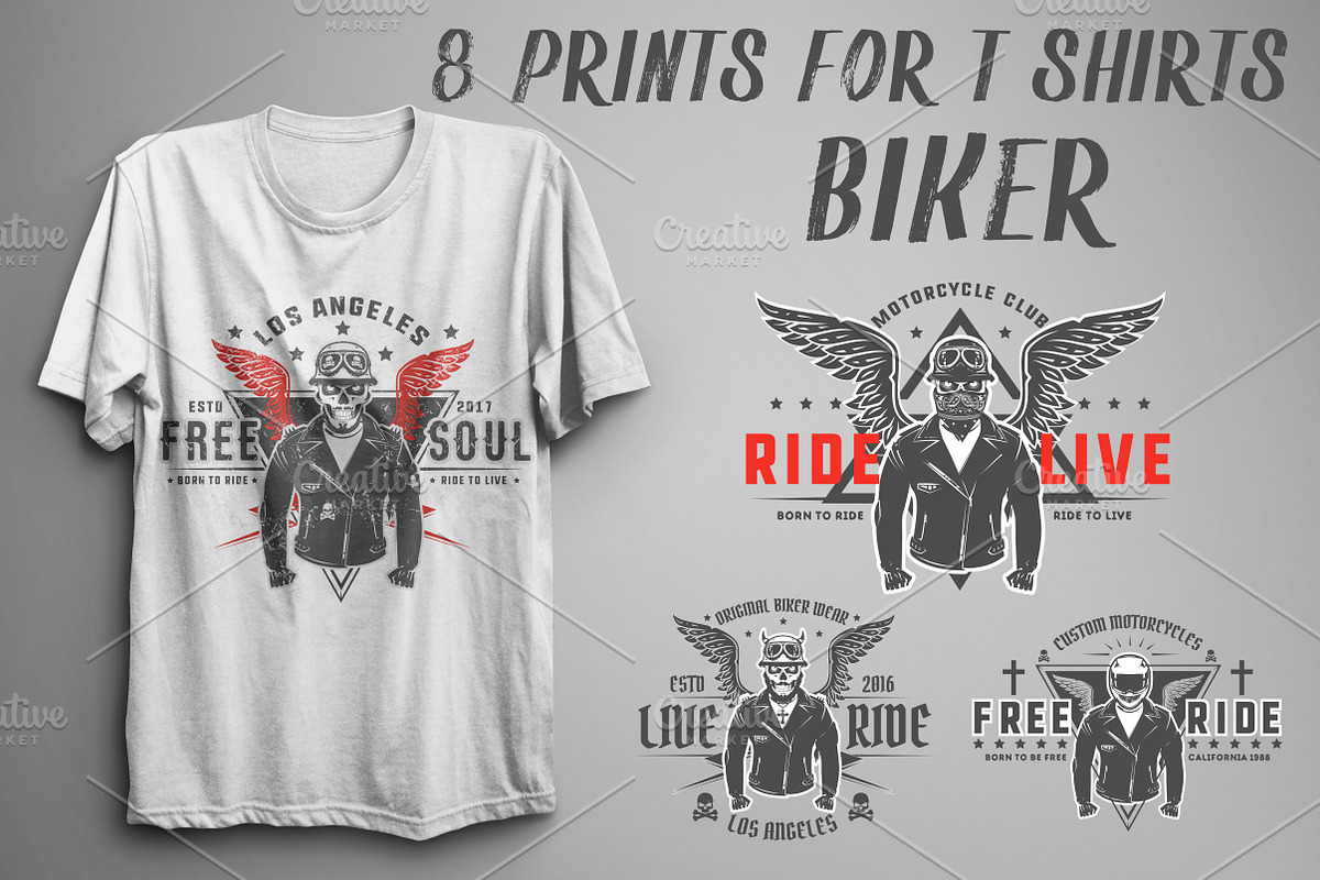 Set of prints for T-Shirts Biker, an Illustration by Hadanello88 (Photo 1 of 3)