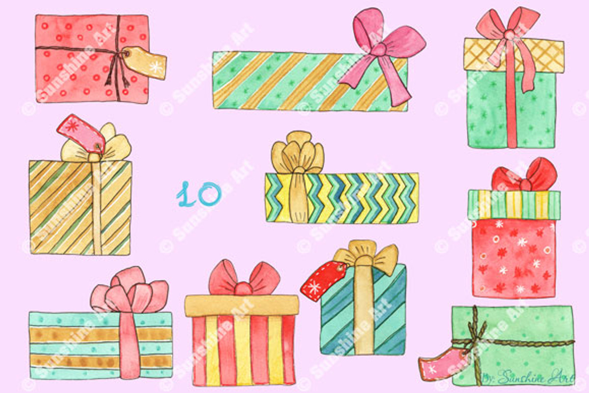 60% off Christmas Gift Boxes, a Decorative Illustration by Sunshine Art Shop (Photo 4 of 7)