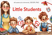 Little Students - Watercolor Clipart, an Education Illustration by Mashamashastu (Thumbnail 1 of 15)