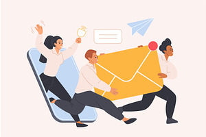 Delivery letter inbox mail platform, a Person Illustration by Lemberg Vector