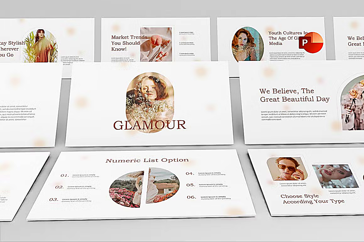 Glamour Powerpoint Template, a Presentation Template by PaperMoon (Photo 1 of 4)