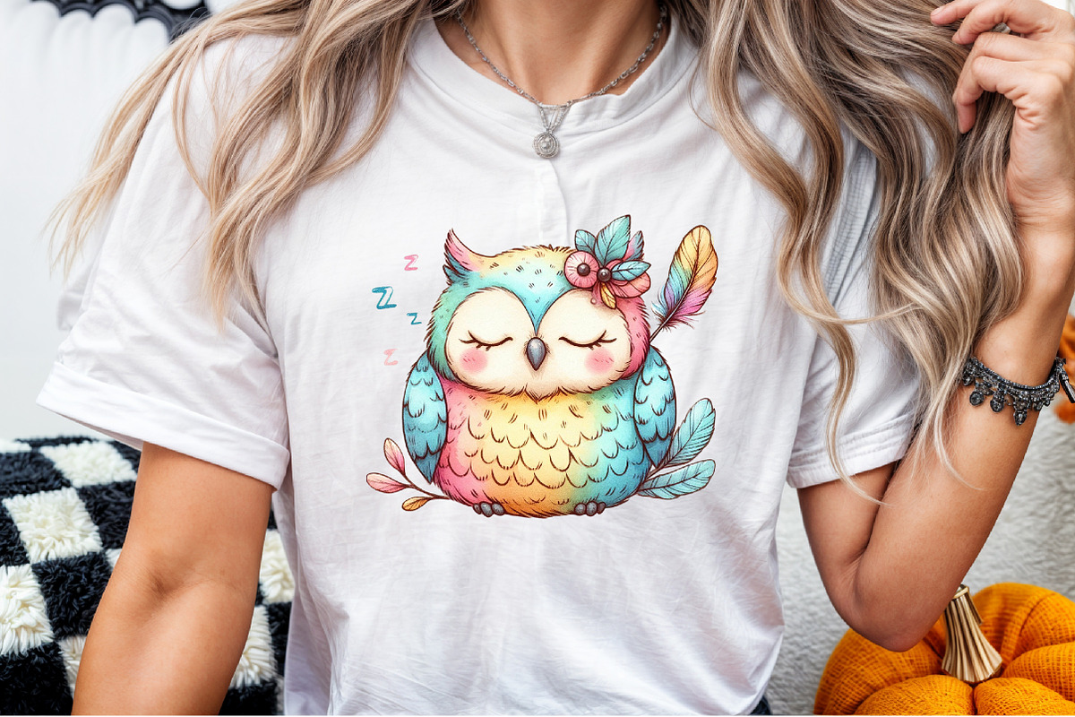 Cute Sleeping Baby Owl Clipart, an Illustration by Sublimation Artist (Photo 8 of 9)