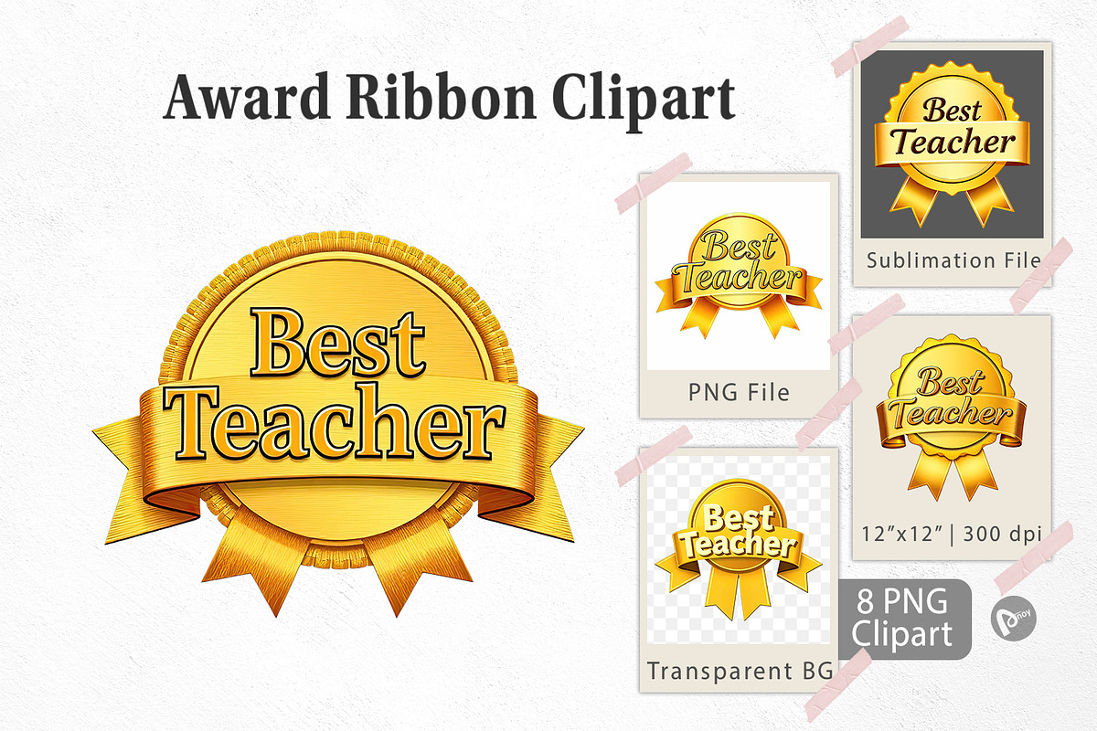 Award Ribbon Clipart, a Graphic by Artnoy (Photo 1 of 5)