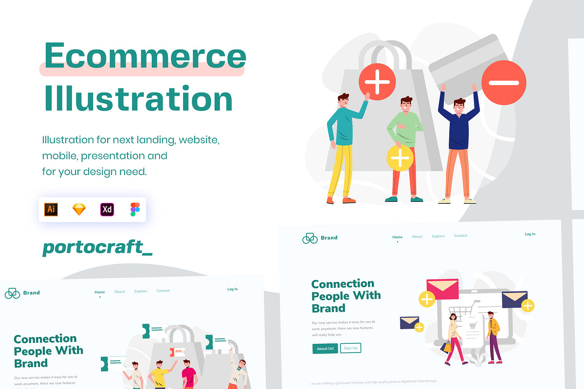 Ecommerce Illustration Pack, a Templates & Theme by Portocraft (Photo 1 of 6)