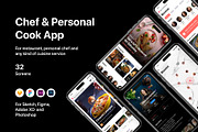 Chef & Personal Cook App, an UI Kit Template by flr.24 (Thumbnail 1 of 2)