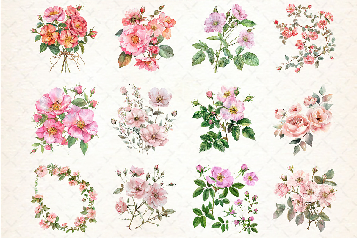 Summer Wild Rose Pink Florals, an Illustration by Libby Wishes (Photo 3 of 5)