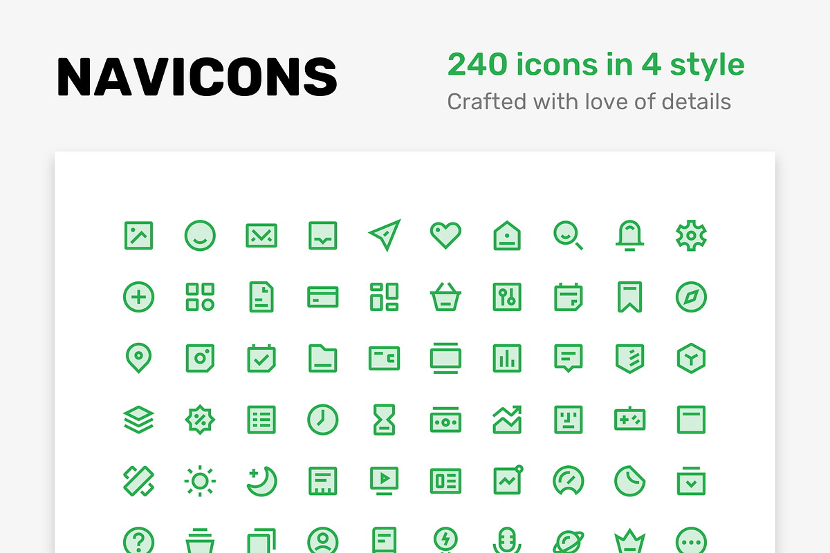Navicons - icon set in 4 style, an Outline Icon by iconland (Photo 1 of 6)