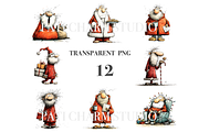 12 Santa Clipart, a Decorative Illustration by Pati Charm Studio (Thumbnail 3 of 8)