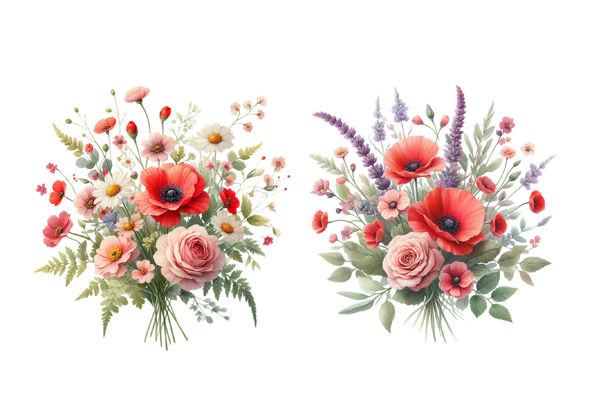Valentine Wildflowers Clipart, an Illustration by Designworld (Photo 4 of 5)